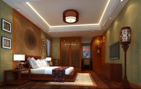 雅居乐170平米四居室中式风格卧室装修设计效果图