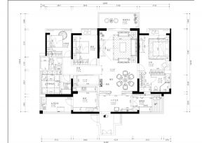 雅居乐170平米四居室中式风格平面图欣赏