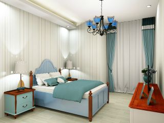 地中海风格84平三居室卧室装修效果图片大全