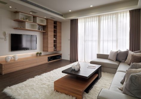 上海康城现代简约135平三居室装修案例