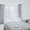 150平米极简风格房子卧室纯色窗帘设计图片