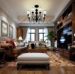 金安东城91平美式风格两居客厅组合电视柜设计图片
