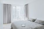 150平米极简风格房子卧室纯色窗帘设计图片