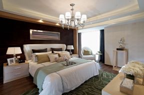 绿地城海珀兰轩140平米三居室现代简约风格卧室装修设计效果图