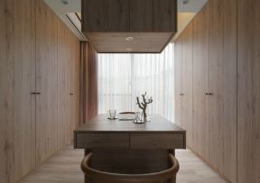 华远海蓝城二居89平中式风格茶室衣柜装修设计效果图