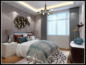 棕榈泉现代简约121平三居室卧室装修案例