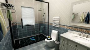 美式风格180平三居室卫生间装修效果图片大全