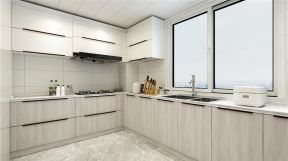 海信天山郡三居120平北欧风格厨房白色整体橱柜设计图