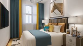 紫贵御园现代简约77平二居室卧室装修案例