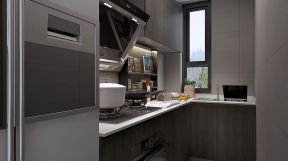 珠江东都国际现代简约89平二居室厨房装修案例