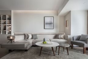 万科城三居106平现代风格客厅沙发效果图片
