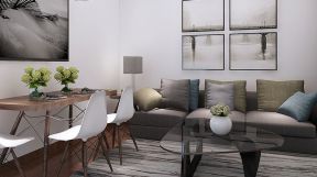 中关村小区新中式65.3平二居室客厅装修案例