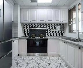 美式风格131平米三居室厨房装修效果图片大全