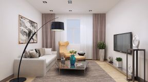 中湾国际现代简约95平二居室客厅装修案例