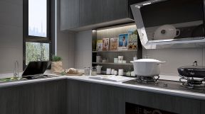 中湾国际现代简约95平二居室厨房装修案例