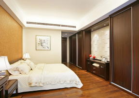 中式风格103平米三居室卧室装修效果图片大全