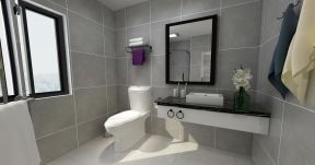 华信家园两居88平北欧风格卫生间爱你浴室镜设计图