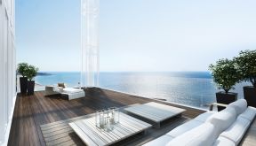 5000平现代风格高级酒店休闲区露天阳台设计图