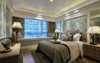 江月湾100㎡美式乡村风格卧室装修效果图
