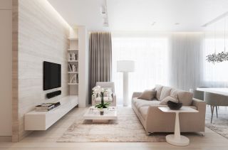 德蚨家园三居110平北欧风格客厅电视背景墙设计图