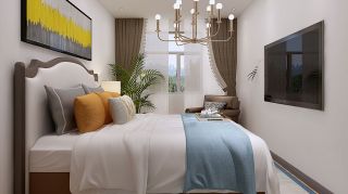 北京印象美式100平三居室卧室装修案例