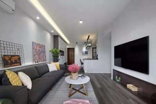现代风格108平米三居室客厅装修效果图片赏析