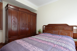 中式风格108平米三居室卧室装修效果图片欣赏