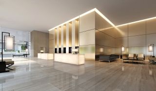 5000平现代风格高级酒店大厅地板装修设计效果图