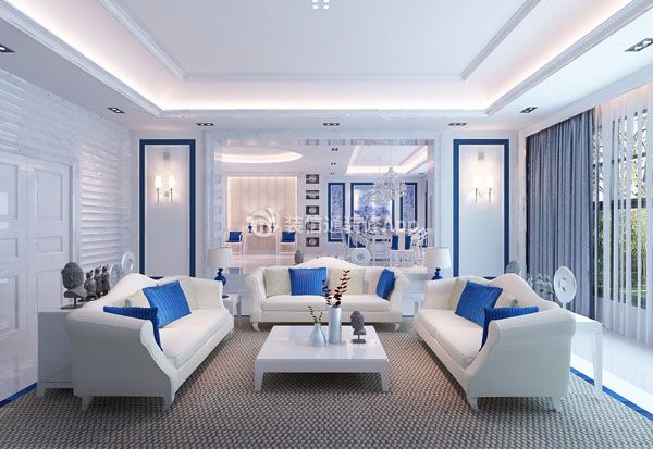 海丰凤凰新城165平米四居室欧式客厅吊顶装修设计效果图