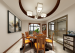 清华园小区150㎡新中式风格三居室装修案例