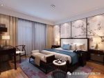 绿地新都会125平新中式卧室床头造型设计图片