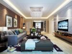 中海国际公馆现代简约135平三居室客厅装修案例