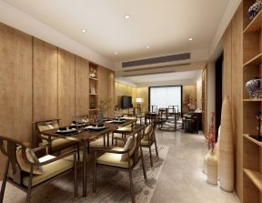 滨河阳光129㎡新中式风格餐厅餐桌装修效果图