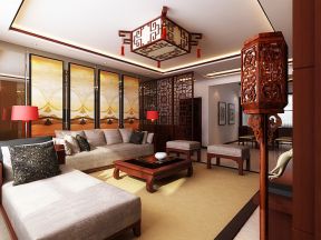中式风格客厅灯 中式风格客厅背景墙装修效果图