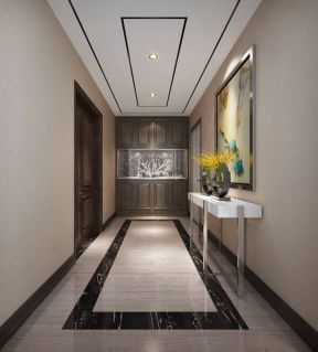 金地湖城大境170平米四居室现代风格走廊吊顶装修设计效果图