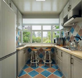 观澜国际150㎡现代简约厨房瓷砖装修效果图