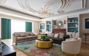 客厅沙发摆放效果图 法式风格客厅装修 法式风格客厅设计