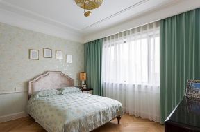 时尚混搭法式风格卧室布艺窗帘装修设计效果图片