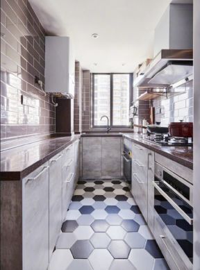 混搭风格厨房装修效果图  厨房地砖图片