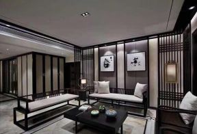 桦林彩云城四居160平新中式风格客厅背景墙设计图