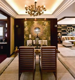 紫金庄园东南亚98平三居室餐厅装修案例