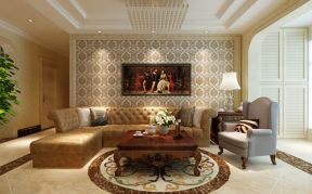 三居室110平米欧式风格客厅沙发装修效果图片大全