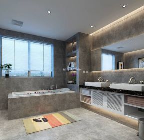 金地湖城大境170平米四居室现代风格卫生间装修设计效果图-每日推荐