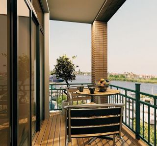 华明星海湾两居80平现代简约风格半封闭式阳台休闲区图片
