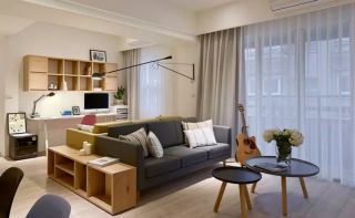 华威西里现代简约63平二居室客厅装修案例