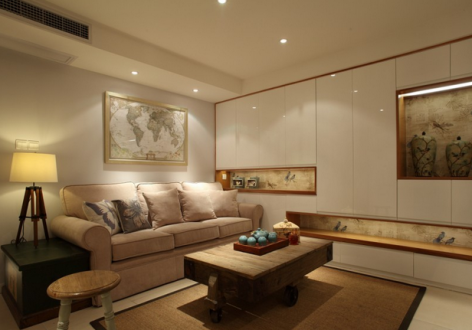 山水龙城天悦地中海风格65平两居室装修效果图