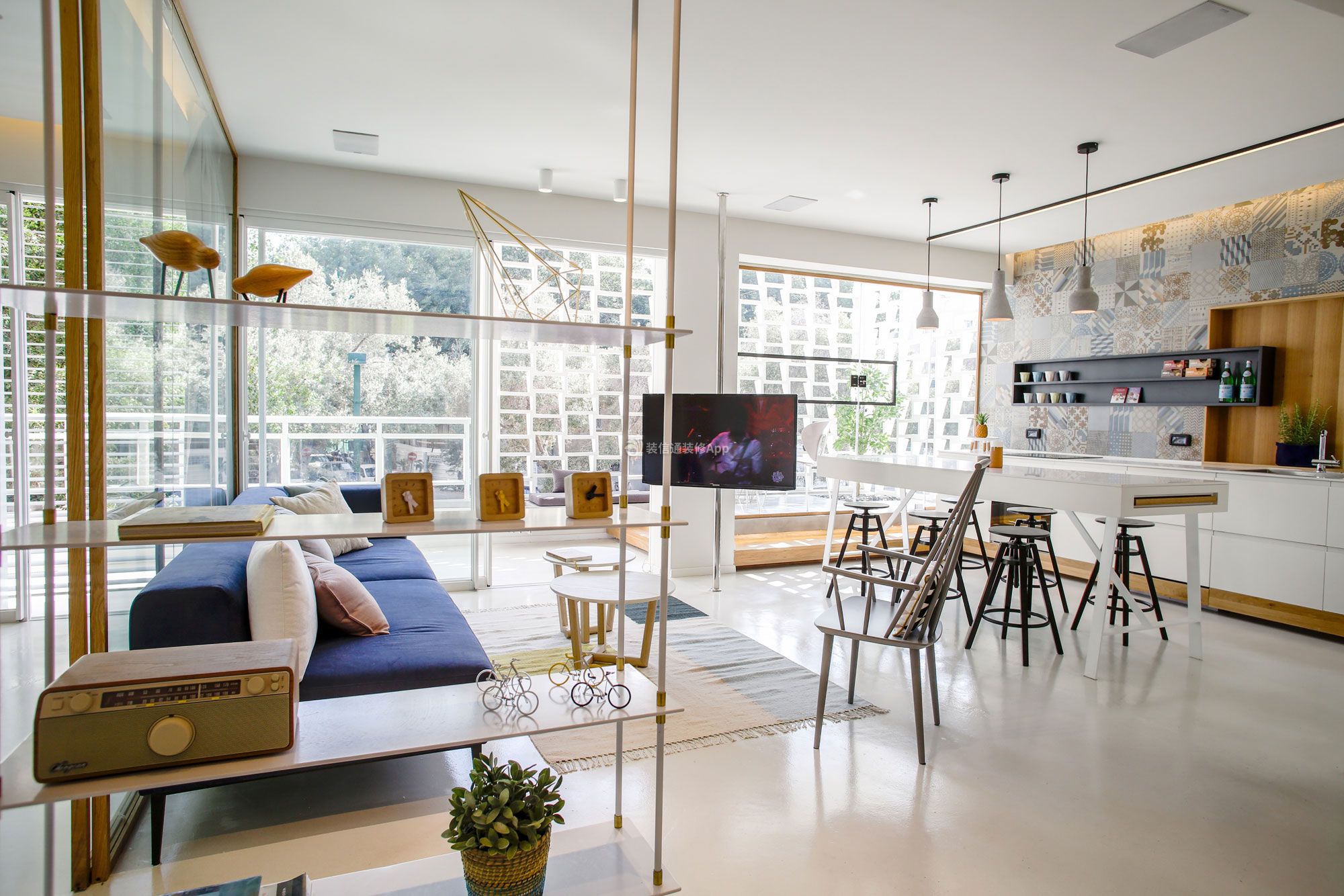 翡翠公寓二居120平现代风格客厅装修设计效果图