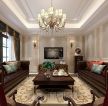 绿城玫瑰园300㎡美式风格别墅客厅装修效果图