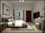 80平米二居室北欧风格卧室装修设计效果图