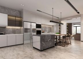 香樟园320平现代风格别墅开放式厨房设计效果图
